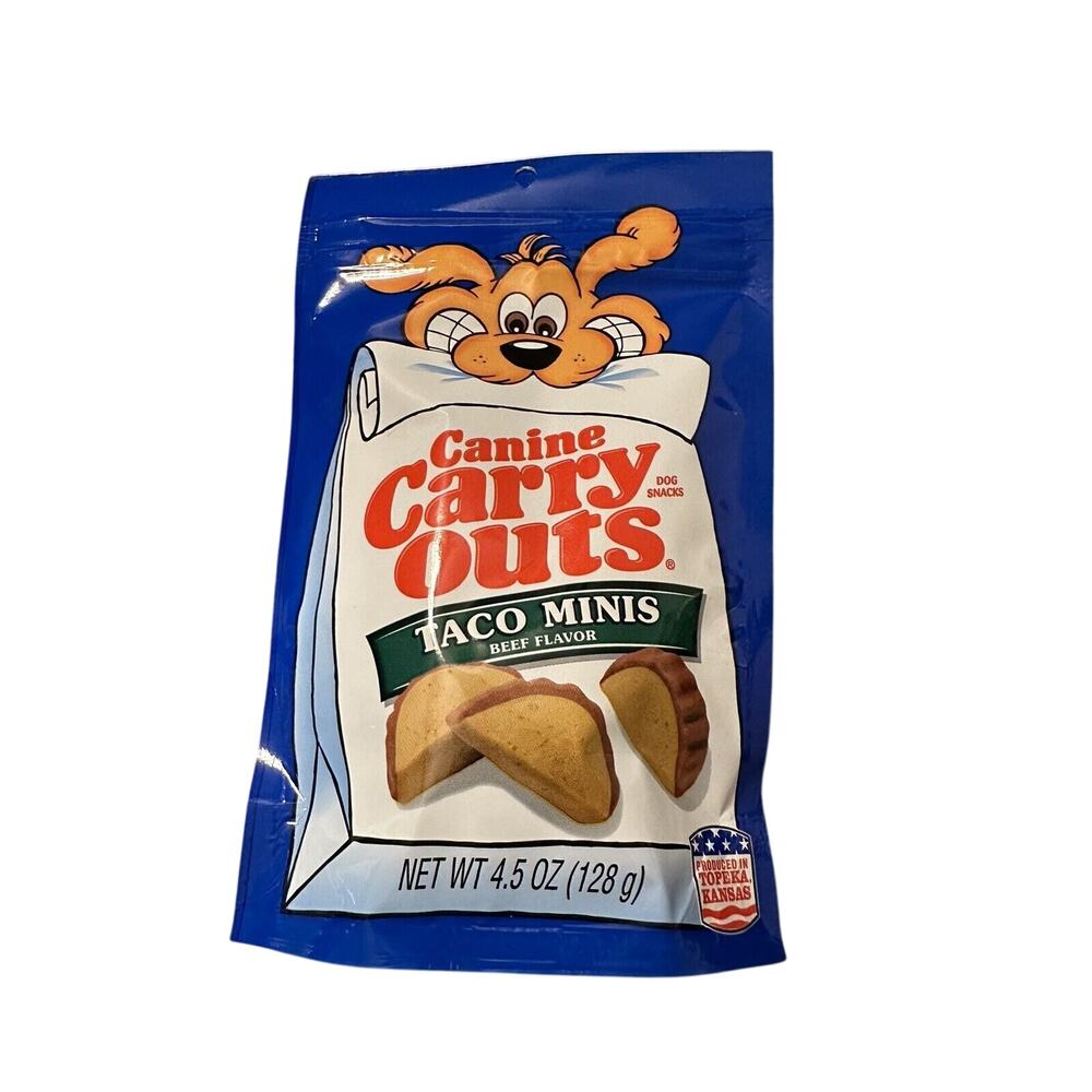 4 Packs Canine Carry Outs Taco Minis Beef Flavor Dog Treats, 4.5 Oz